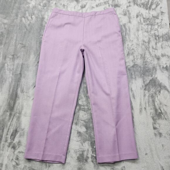 Vintage Alfred Dunner Pants Womens 14 Purple Pull On Elastic Waist Straight Leg - Picture 1 of 12